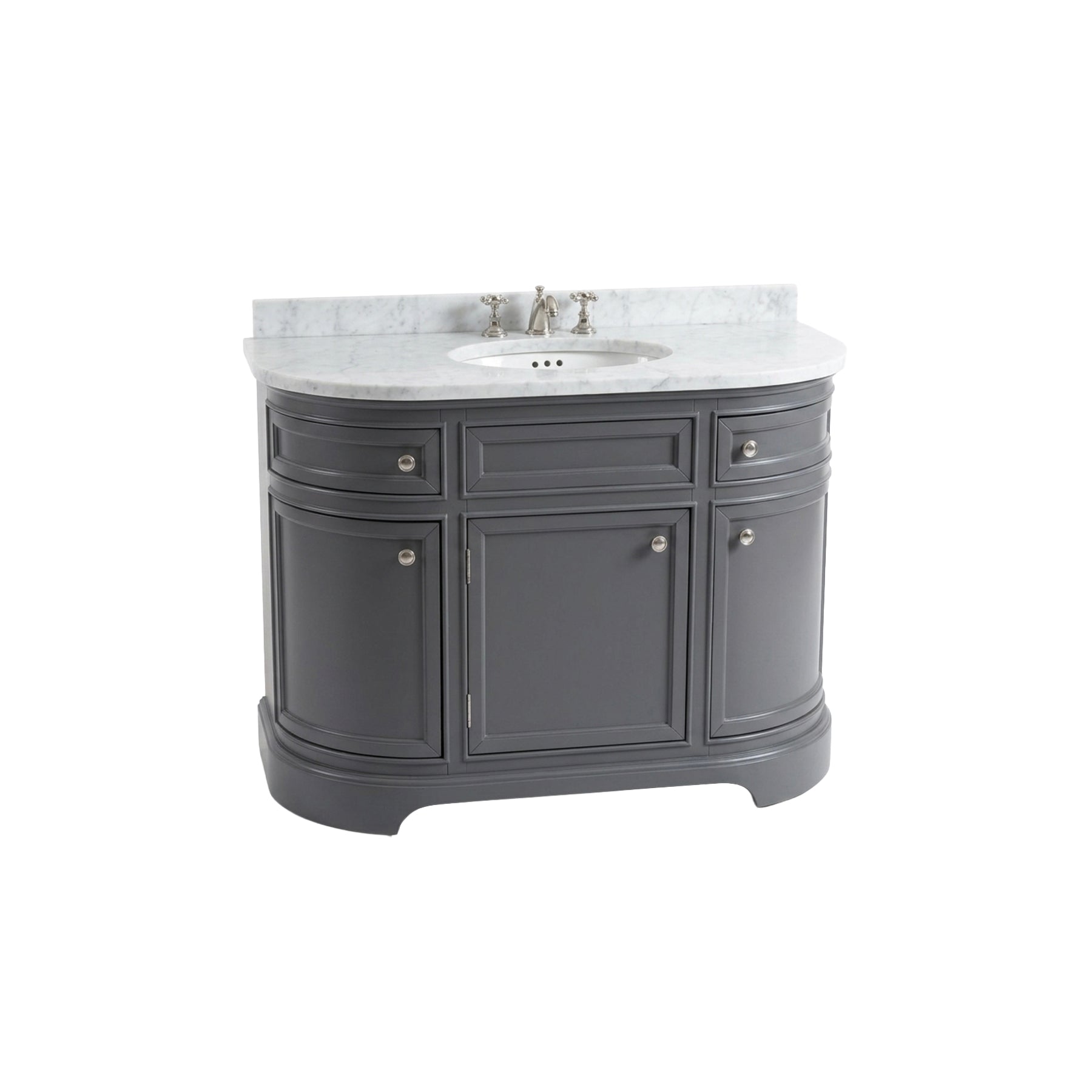 Curved Bowfront 48" Charcoal Grey Freestanding Single Vanity