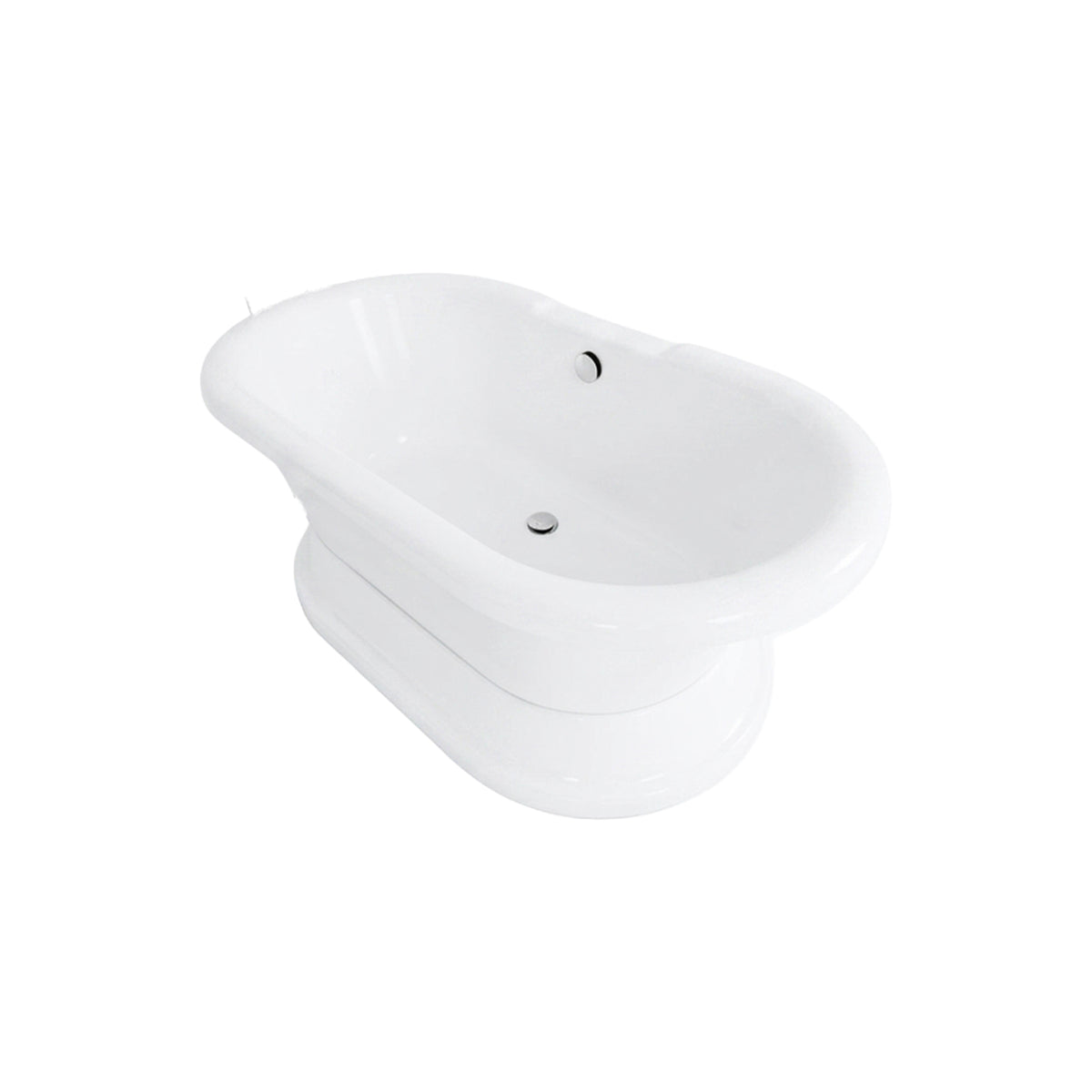 Custom Classic 60" White Freestanding Soaking Tub
