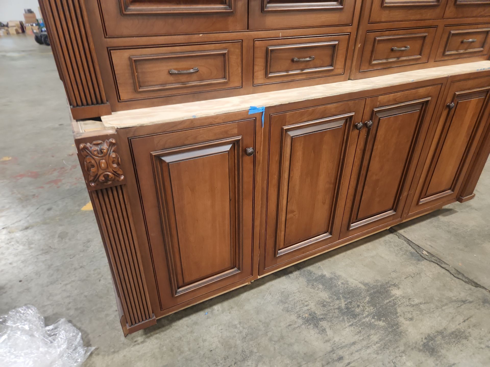 “The Reserve” Custom Traditional Wood Butler's Pantry with Sub-Zero Wine Cooler