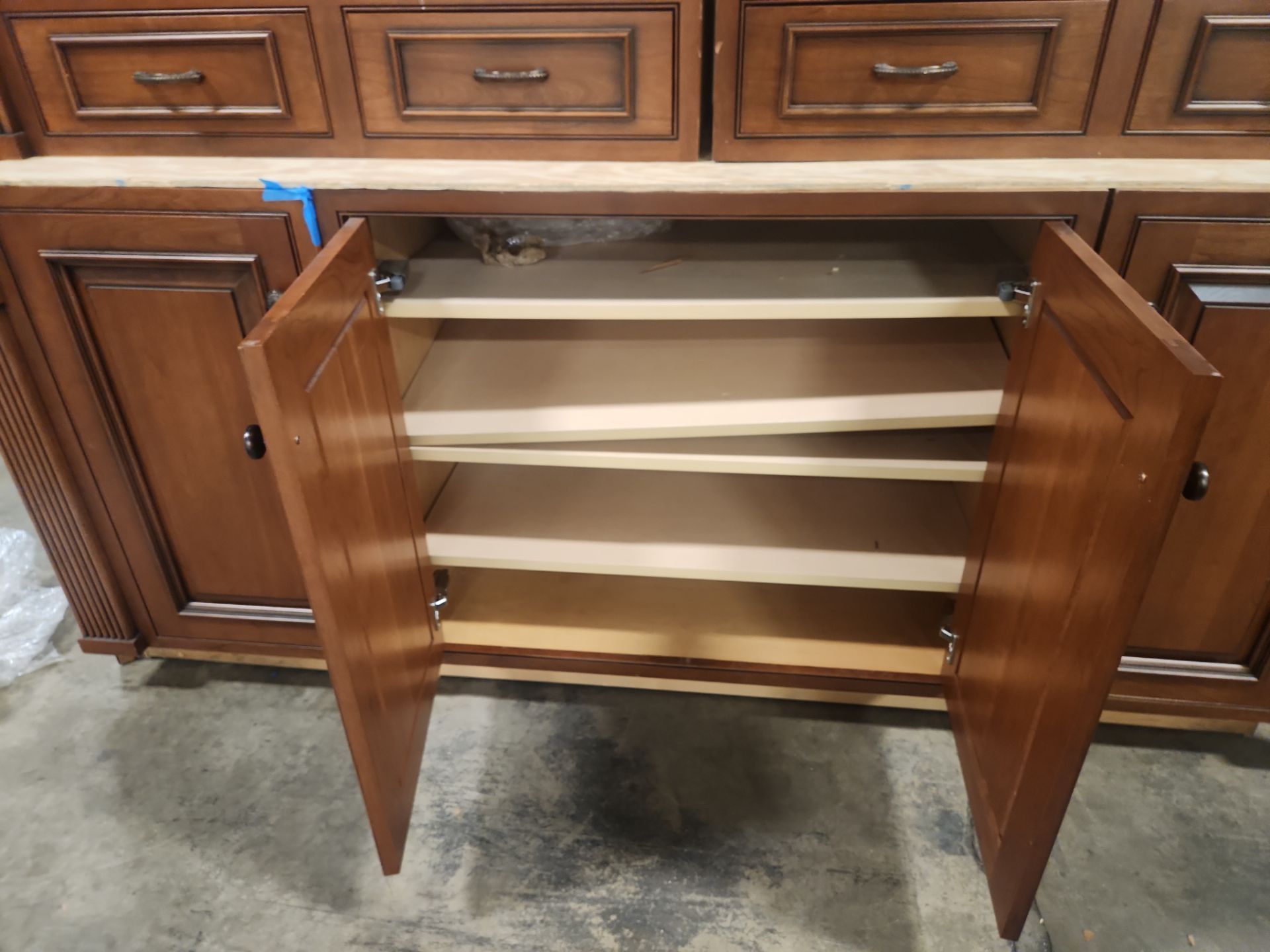 “The Reserve” Custom Traditional Wood Butler's Pantry with Sub-Zero Wine Cooler