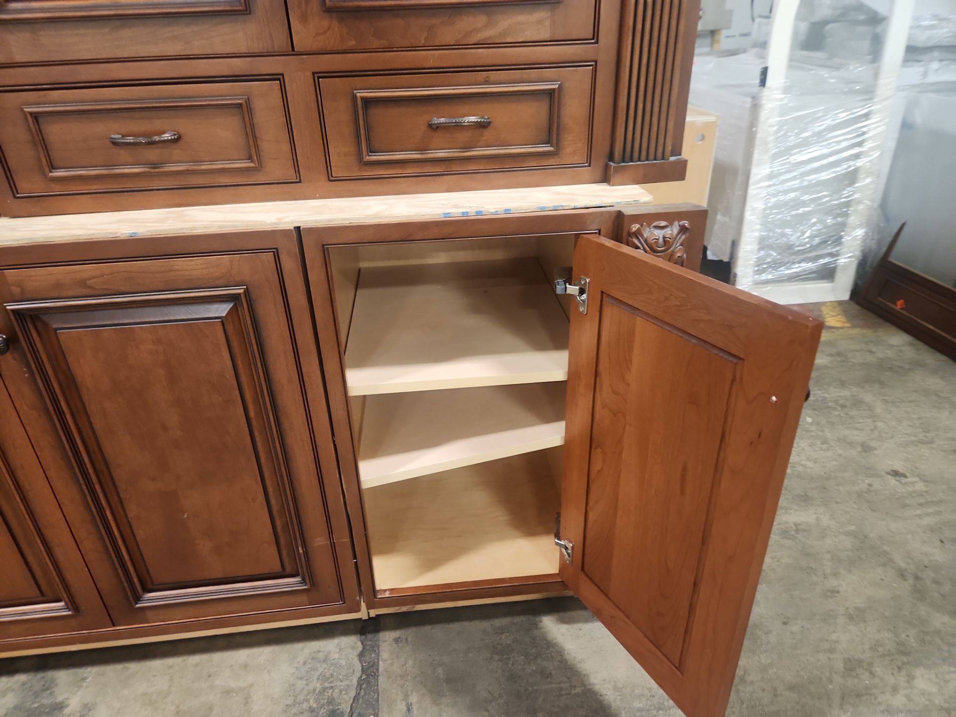 “The Reserve” Custom Traditional Wood Butler's Pantry with Sub-Zero Wine Cooler