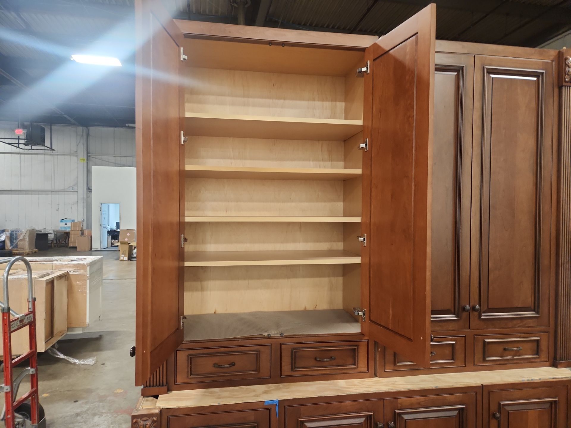 “The Reserve” Custom Traditional Wood Butler's Pantry with Sub-Zero Wine Cooler