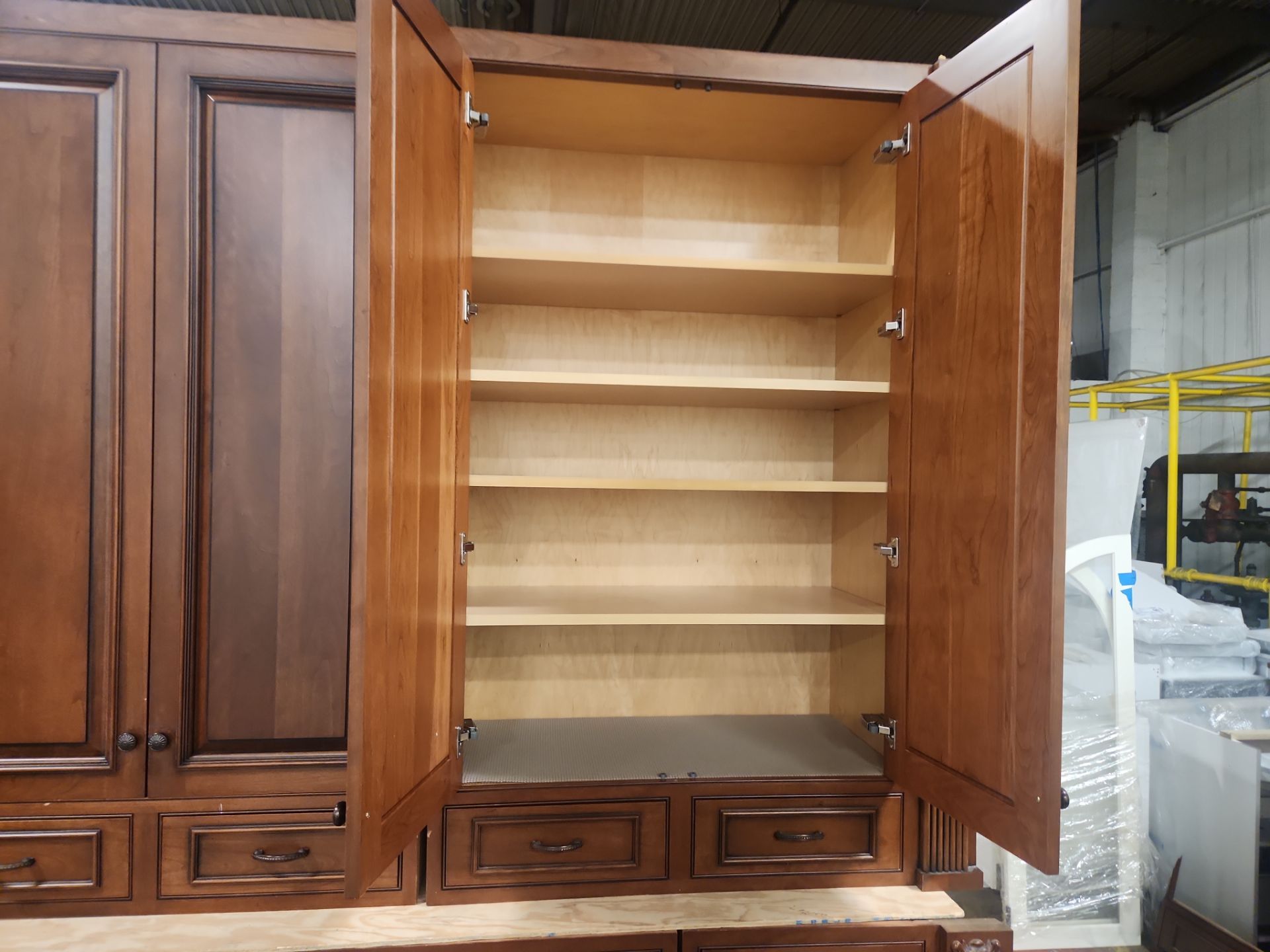 “The Reserve” Custom Traditional Wood Butler's Pantry with Sub-Zero Wine Cooler