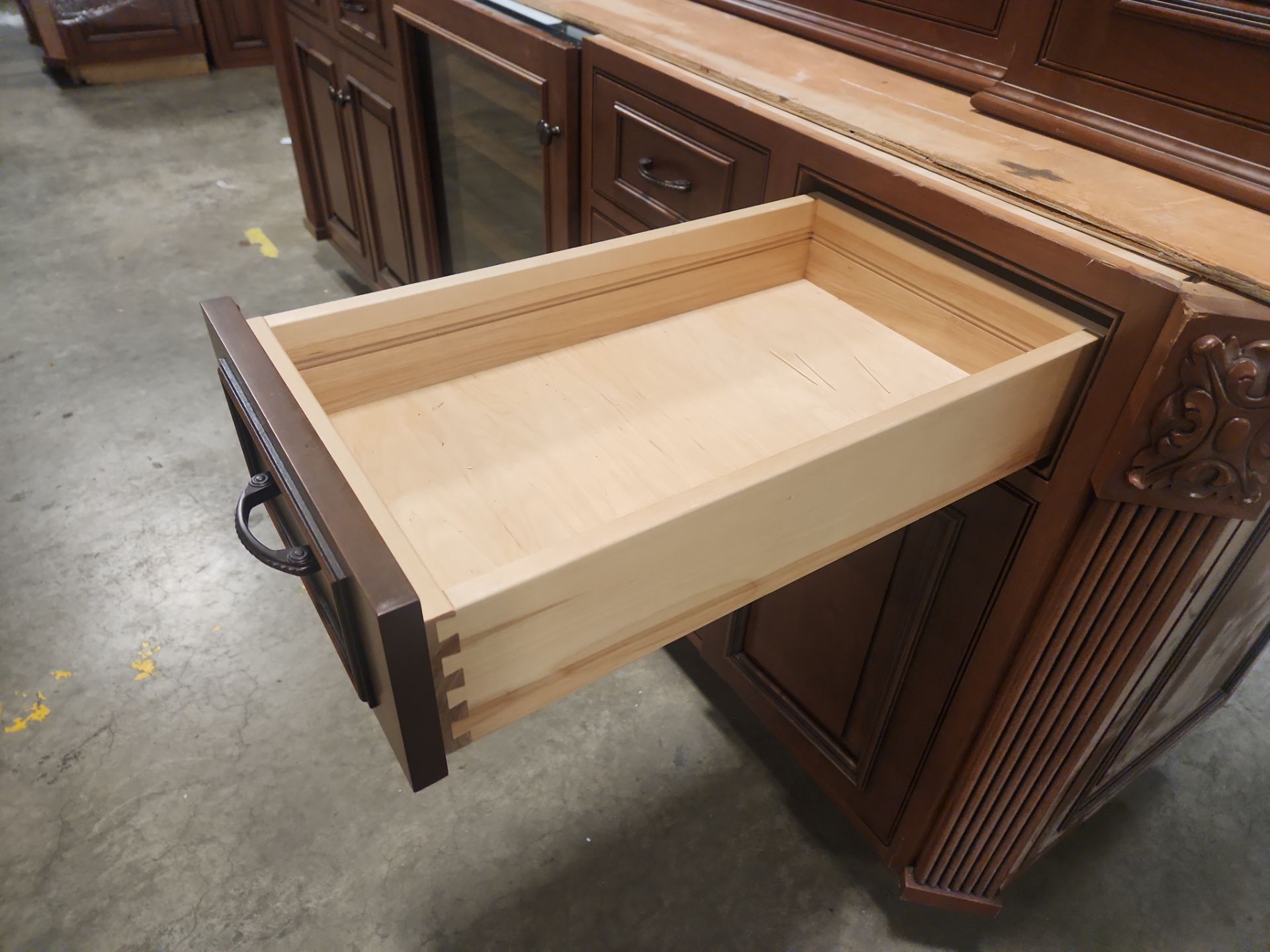 “The Reserve” Custom Traditional Wood Butler's Pantry with Sub-Zero Wine Cooler
