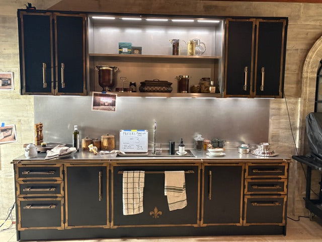 L'Atelier Paris Haute Design Le Classique Noir Matte Kitchen Cabinets with Cook Island