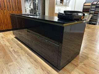Hans Krug Modern Grey Gloss & Exotic Veneer Kitchen with Island