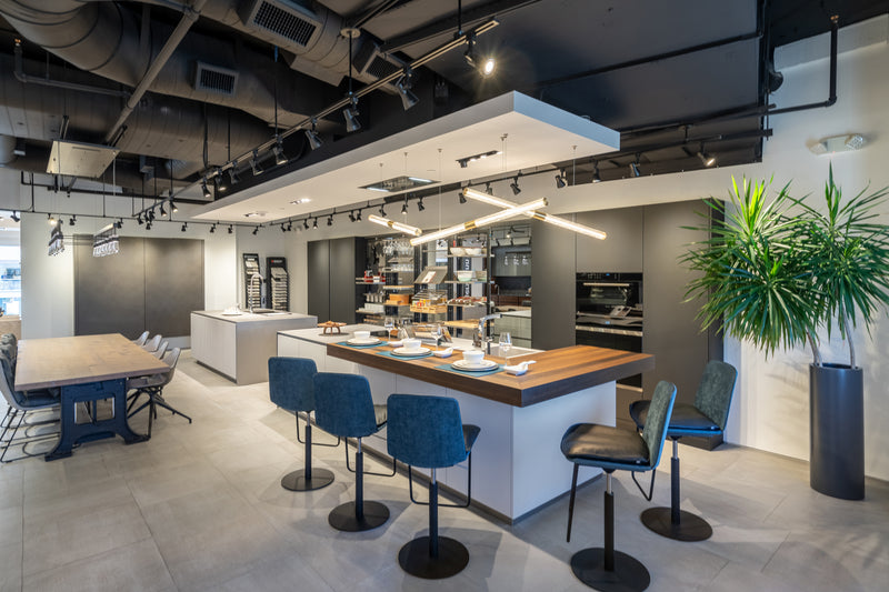 eggersmann USA Black & Grey Work's Glass Modern Kitchen with Sub-Zero & Wolf Appliances