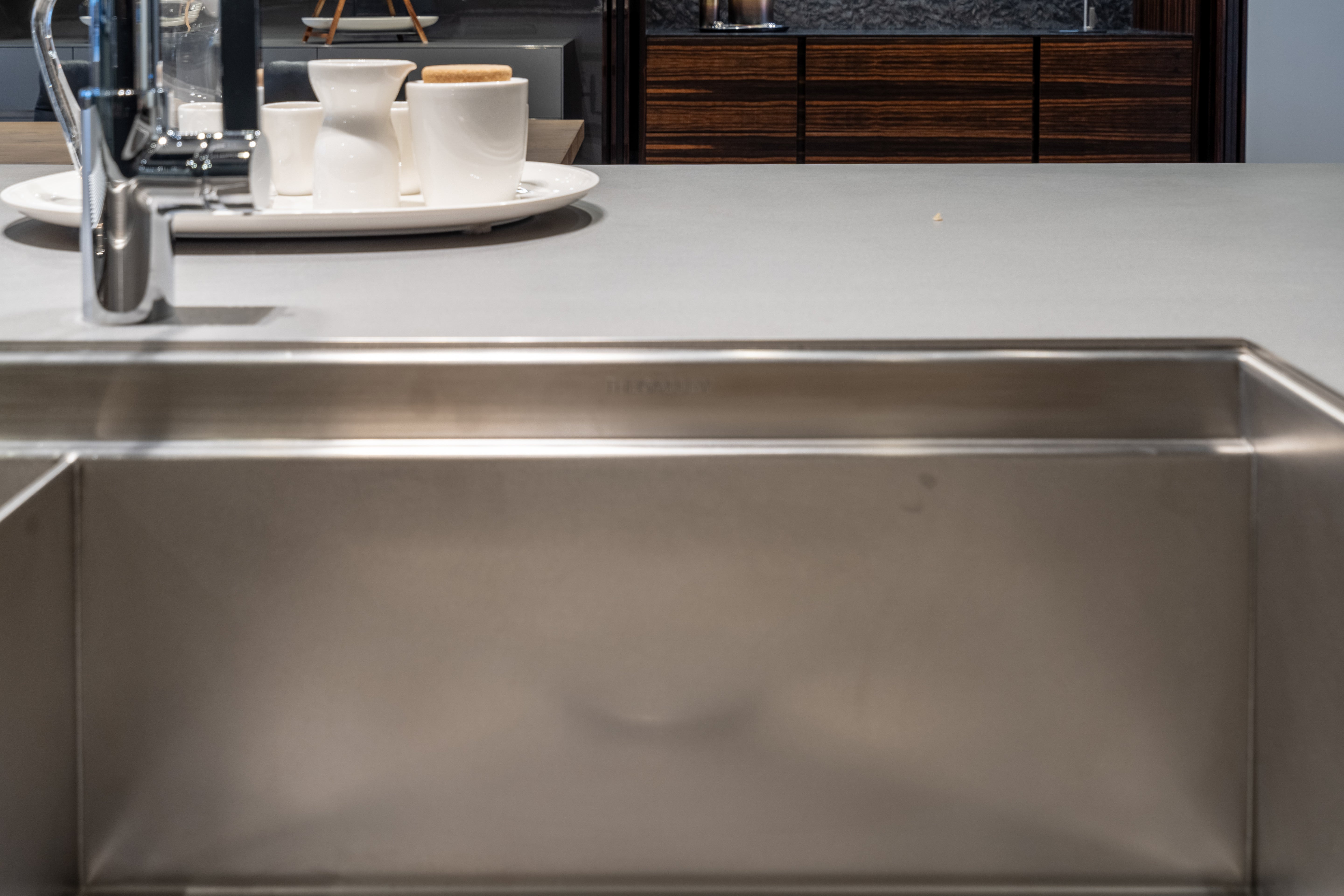 eggersmann USA Black & Grey Work's Glass Modern Kitchen with Sub-Zero & Wolf Appliances