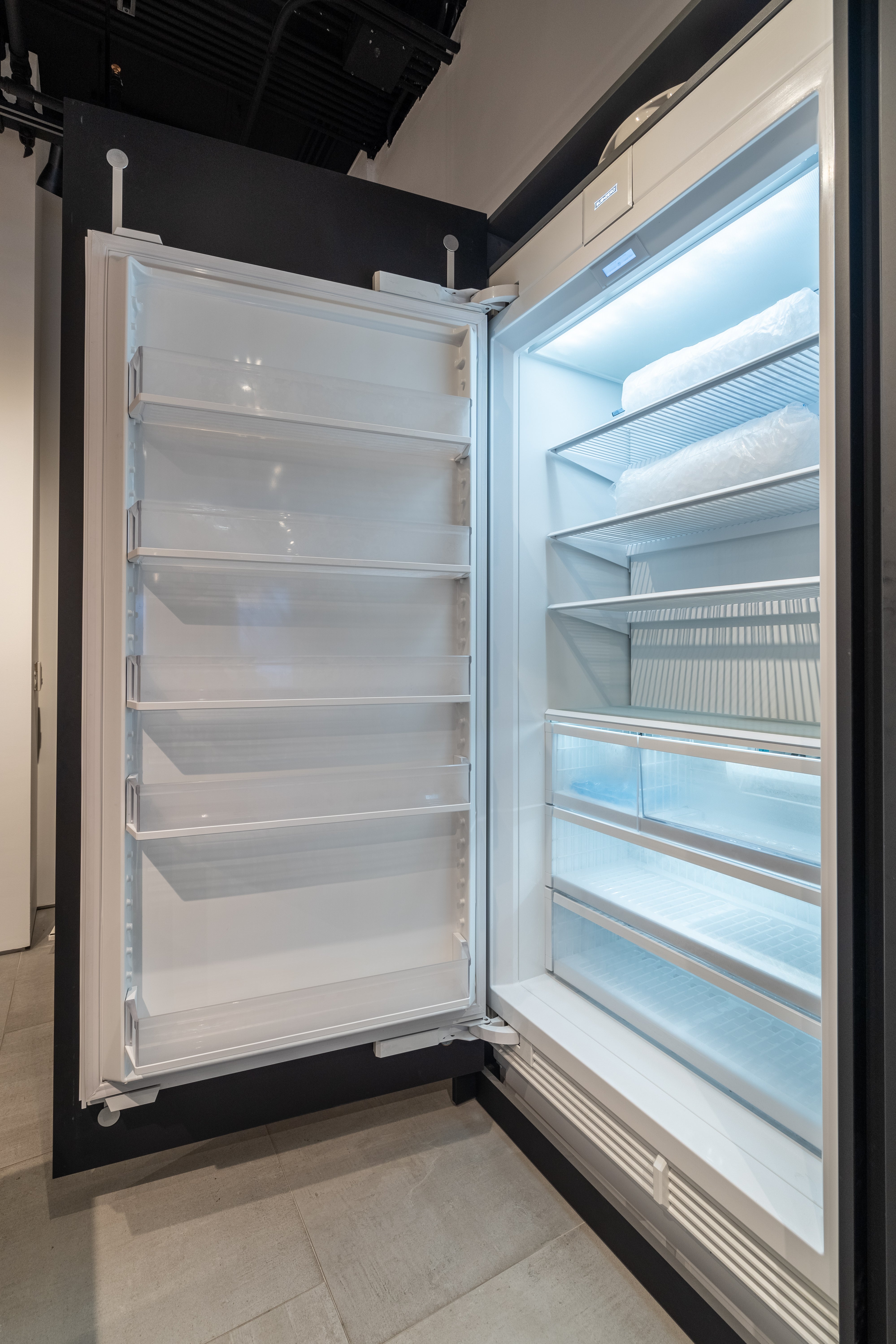 eggersmann USA Black & Grey Work's Glass Modern Kitchen with Sub-Zero & Wolf Appliances