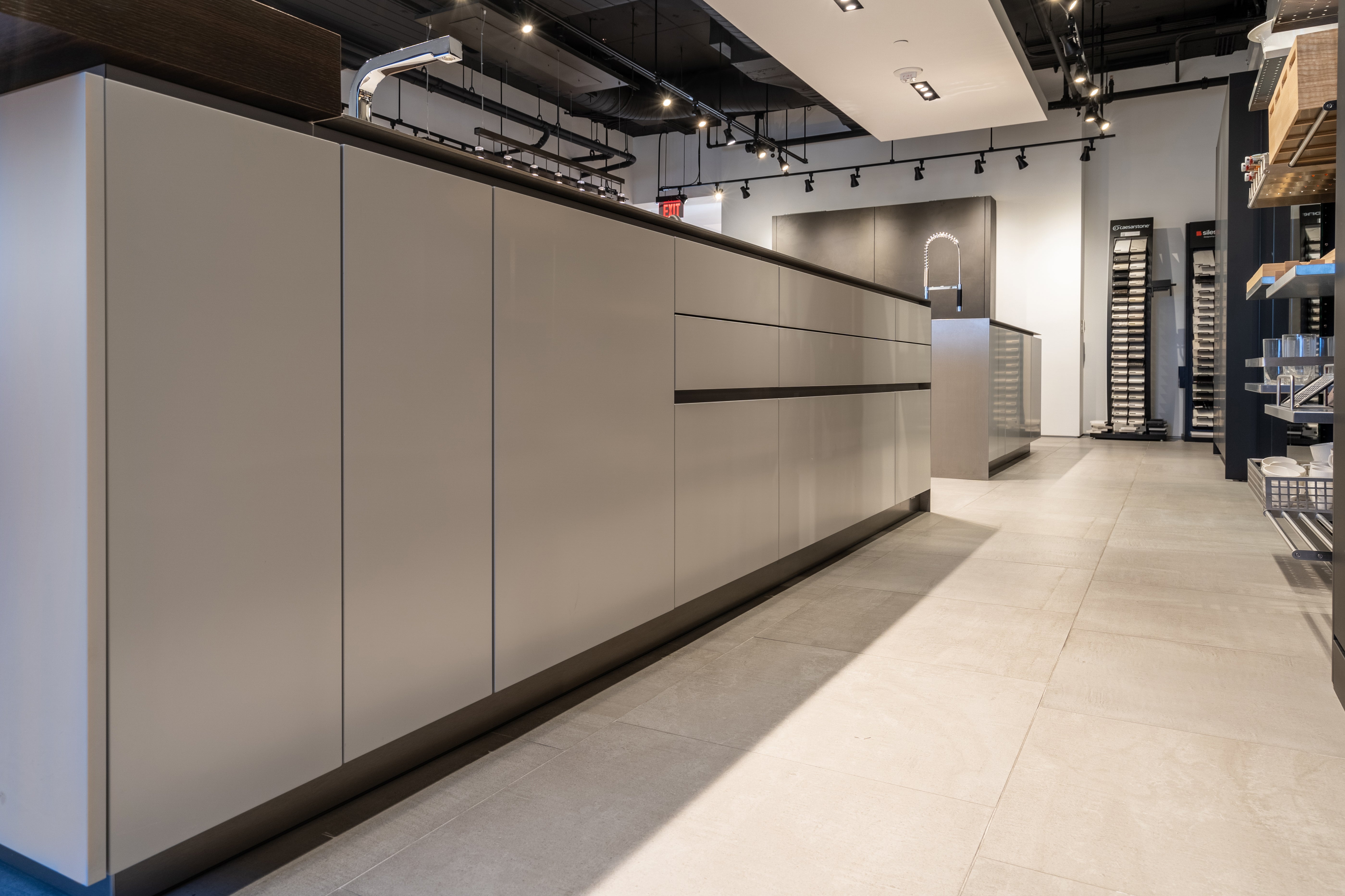 eggersmann USA Black & Grey Work's Glass Modern Kitchen with Sub-Zero & Wolf Appliances