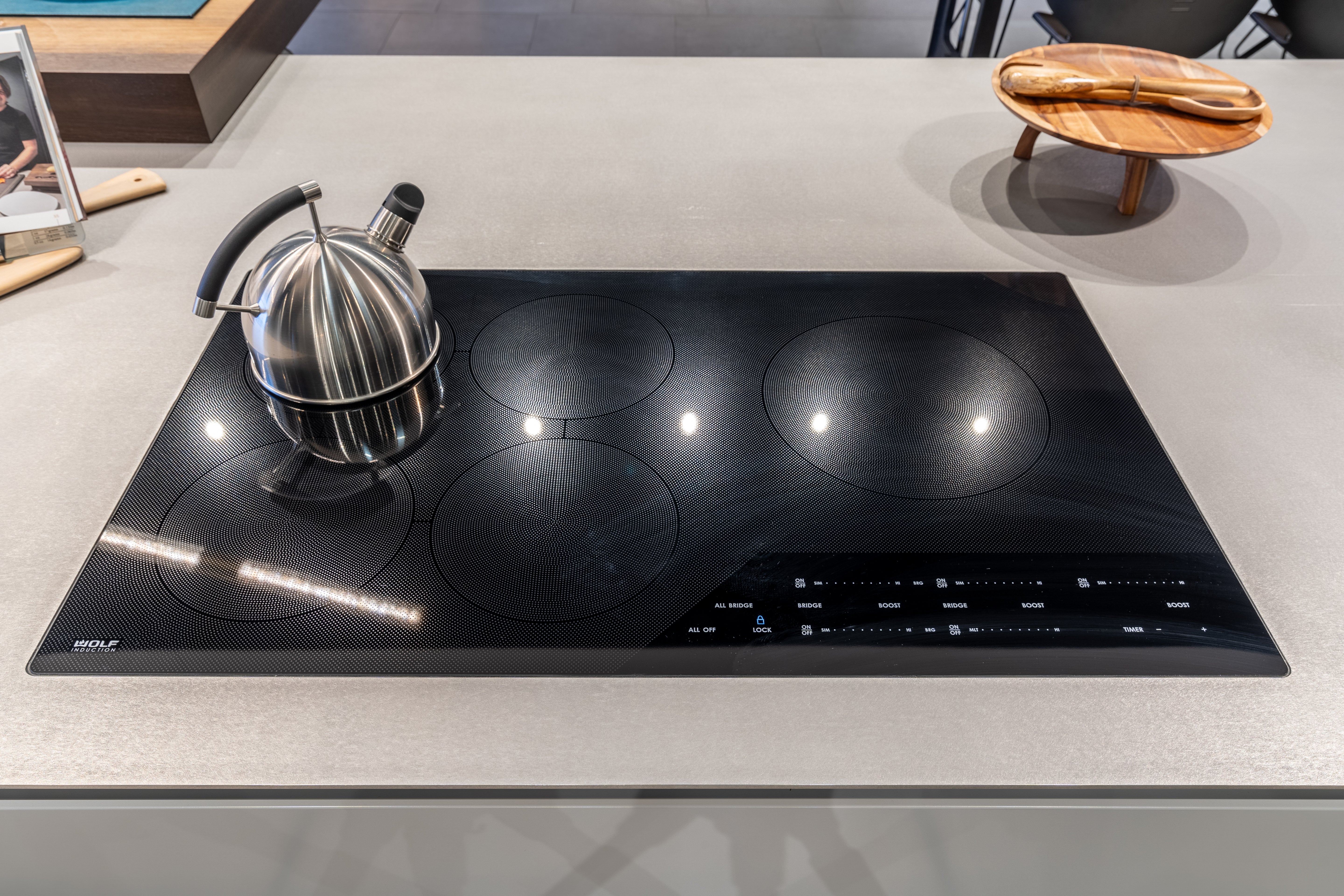 eggersmann USA Black & Grey Work's Glass Modern Kitchen with Sub-Zero & Wolf Appliances