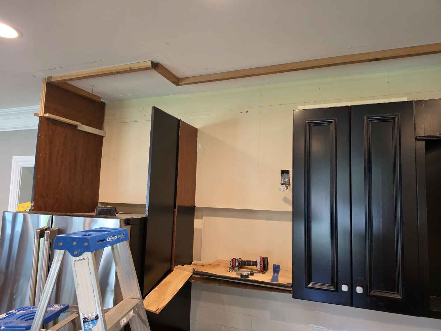 "The Onyx" Transitional Jet Black Kitchen with Island & Appliances