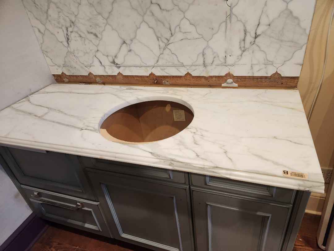 Executive Cabinetry Traditional Grey Walnut Kitchen with Marble Countertops & Appliances