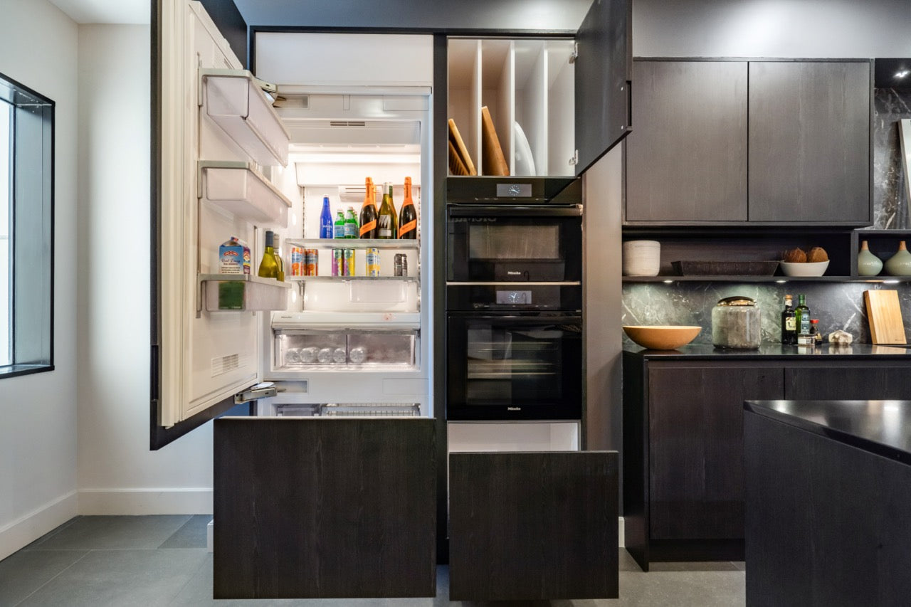 SieMatic Modern Black Kitchen with Island & Miele Appliances