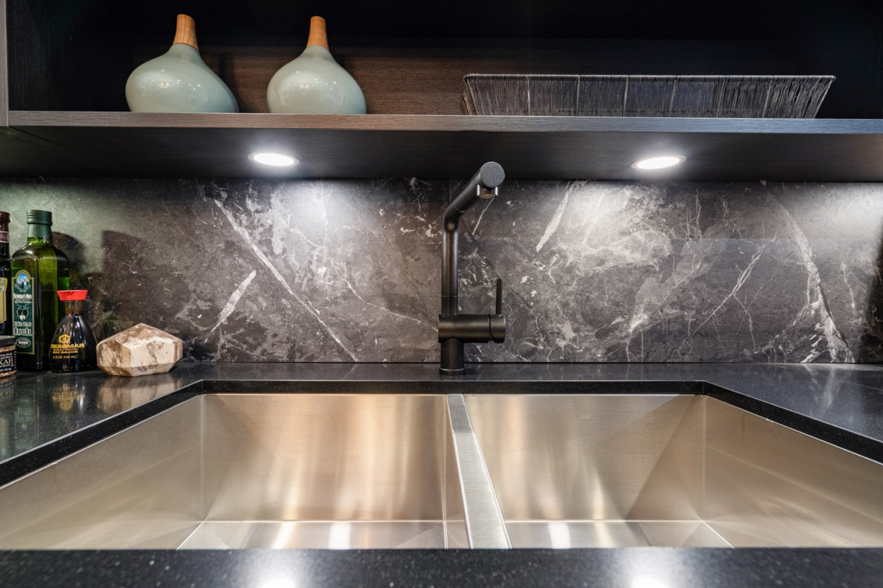 SieMatic Modern Black Kitchen with Island & Miele Appliances