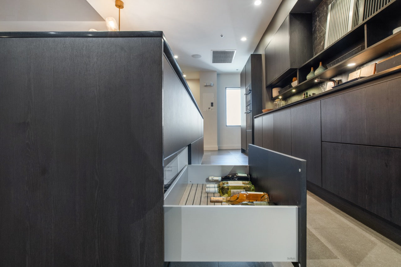 SieMatic Modern Black Kitchen with Island & Miele Appliances