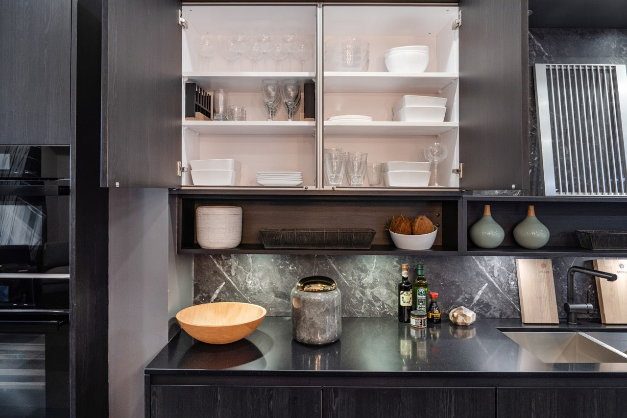 SieMatic Modern Black Kitchen with Island & Miele Appliances