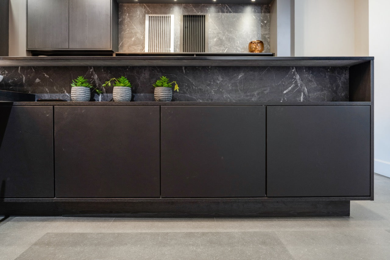 SieMatic Modern Black Kitchen with Island & Miele Appliances