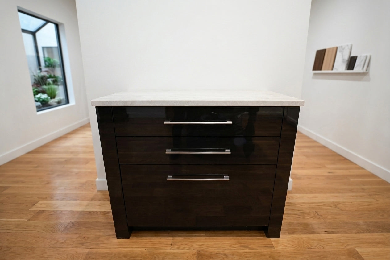 Quality Custom Radian Collection Cabinet with Blum Drawers