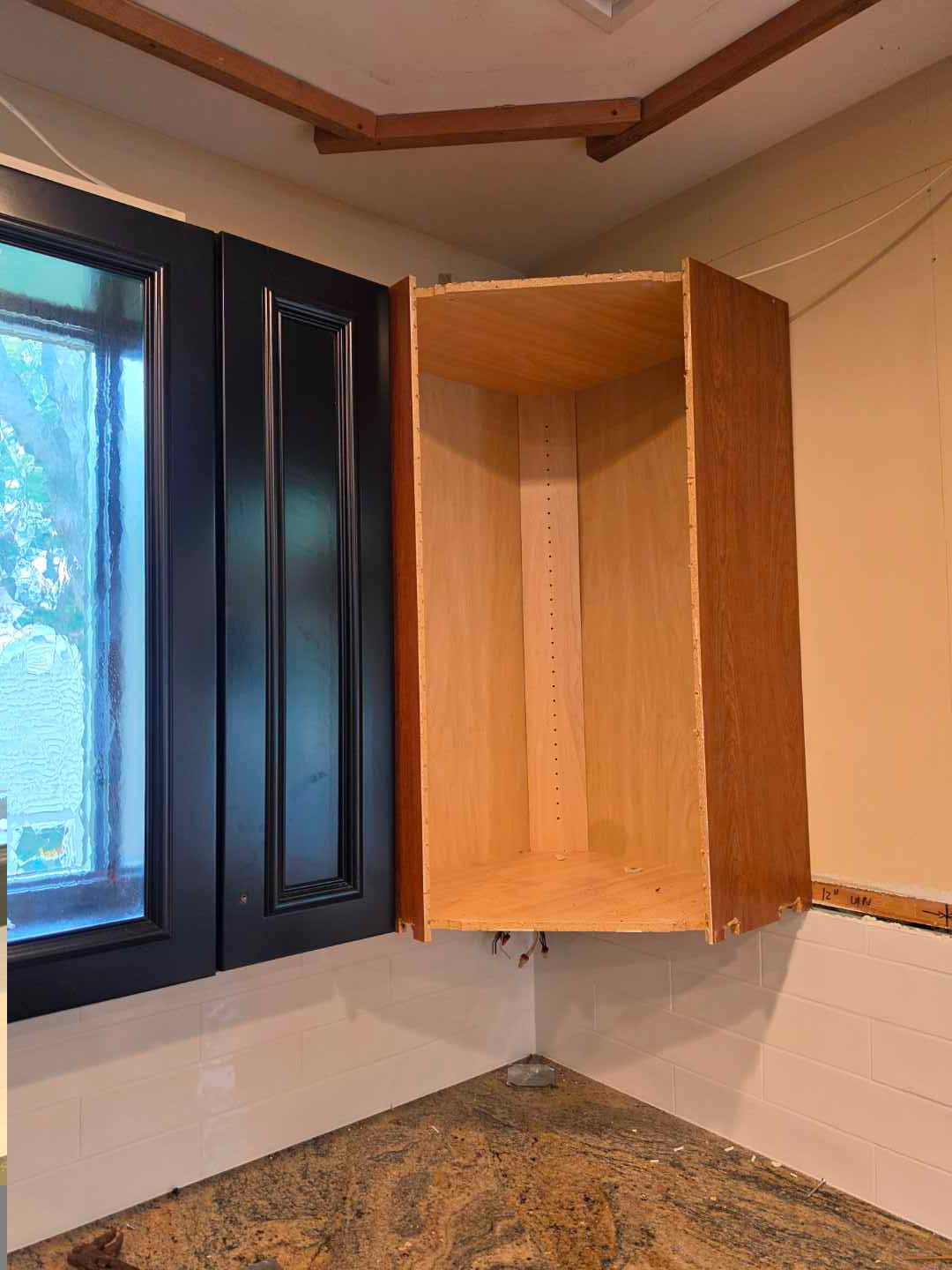 "The Onyx" Transitional Jet Black Kitchen with Island & Appliances