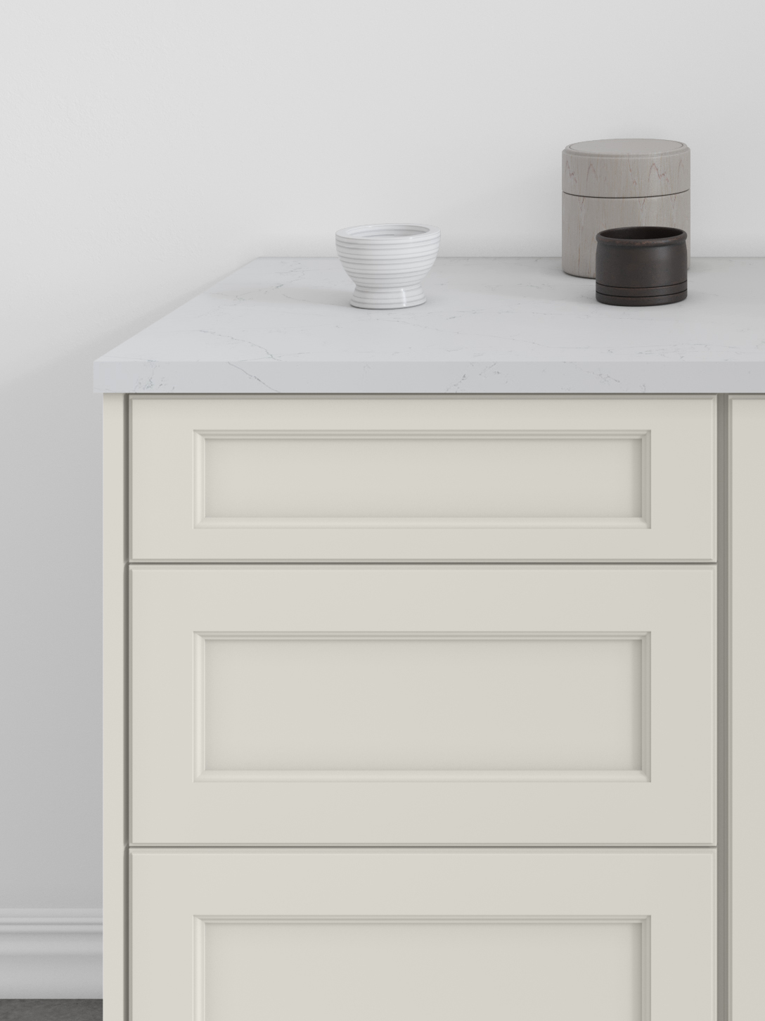 Fabuwood Allure Series Transitional Fusion Dove Complete Kitchen Cabinets