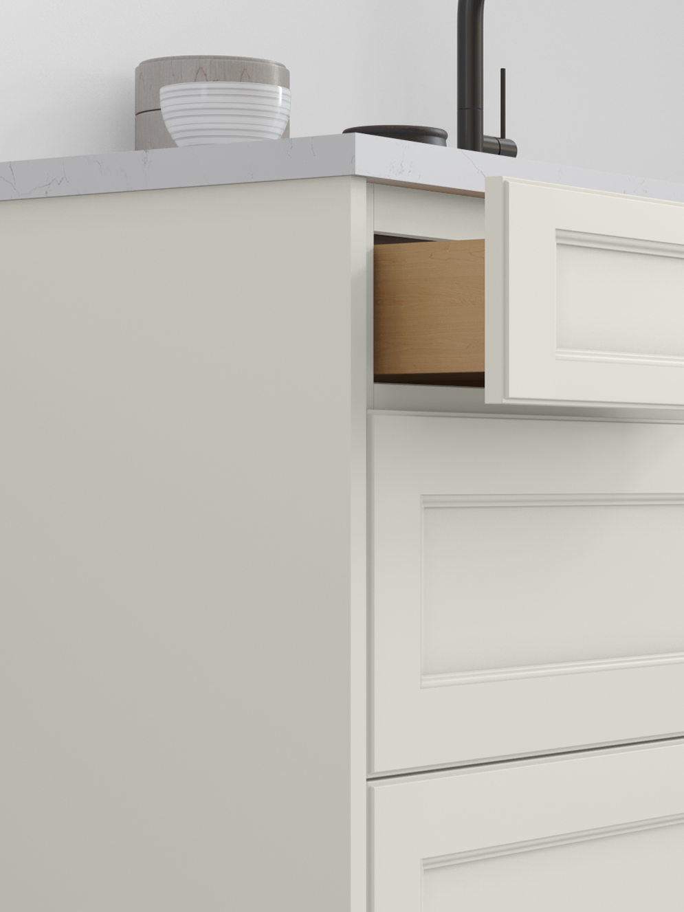 Fabuwood Allure Series Transitional Fusion Dove Complete Kitchen Cabinets