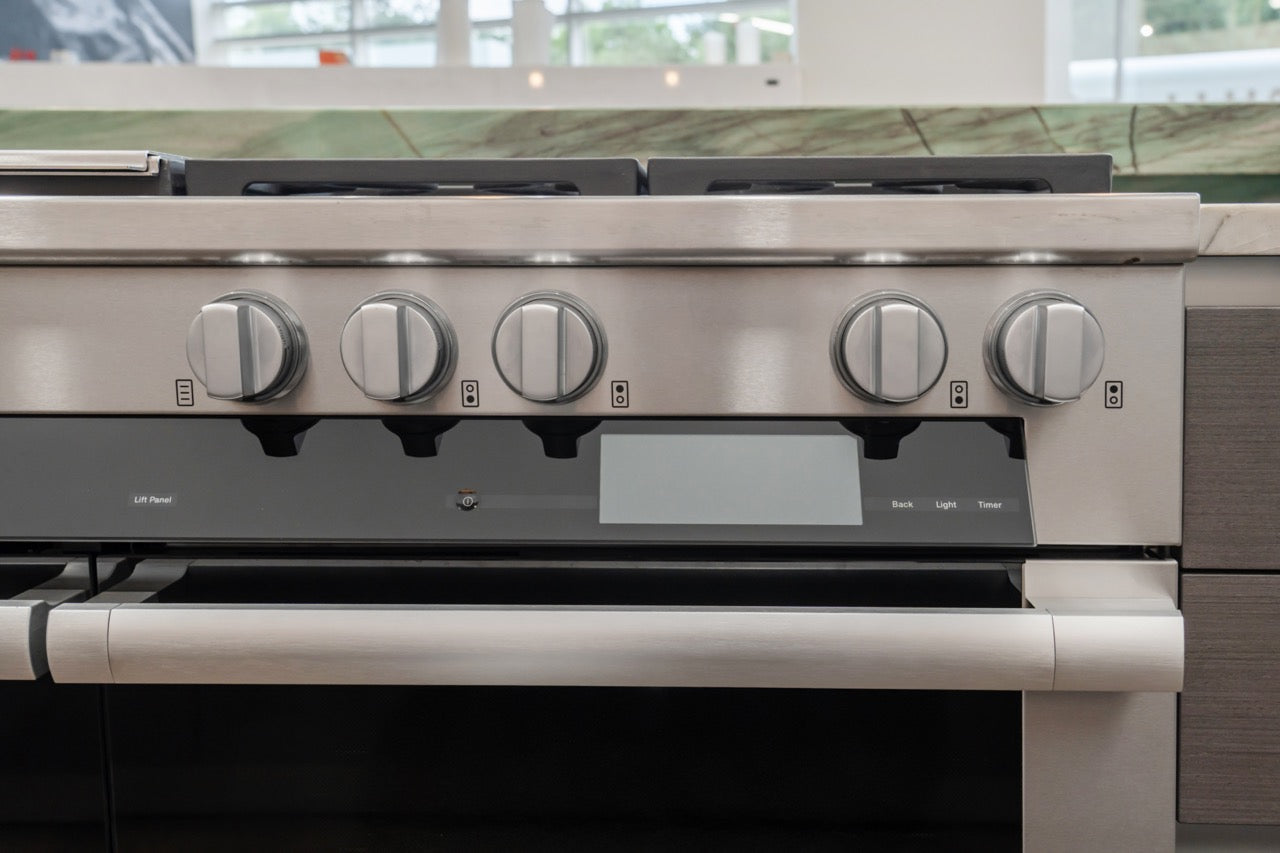 eggersmann Vancouver Wood Veneer Modern Kitchen with Waterfall Island & Miele Appliances