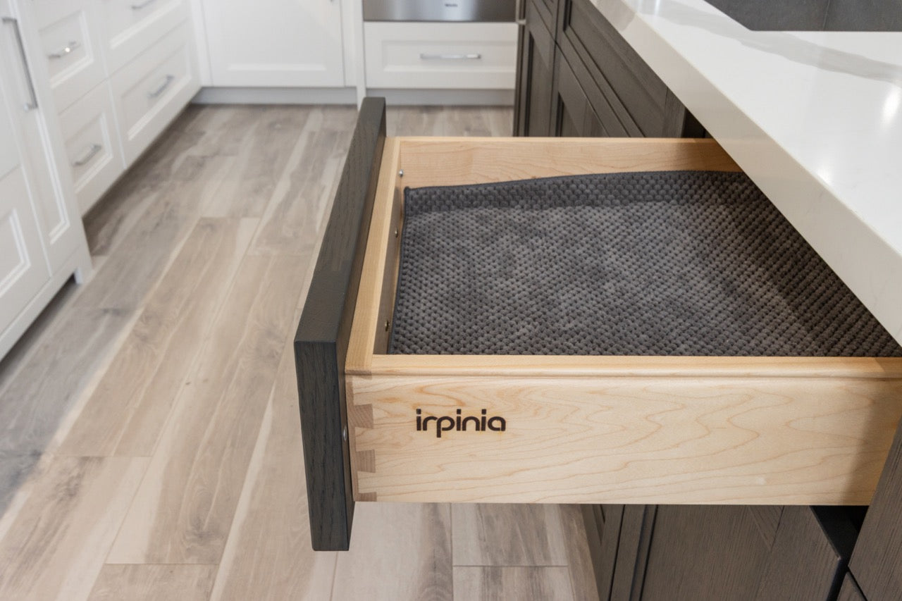 Irpinia Transitional White Kitchen with Island, Quartz Countertops and Miele Appliances