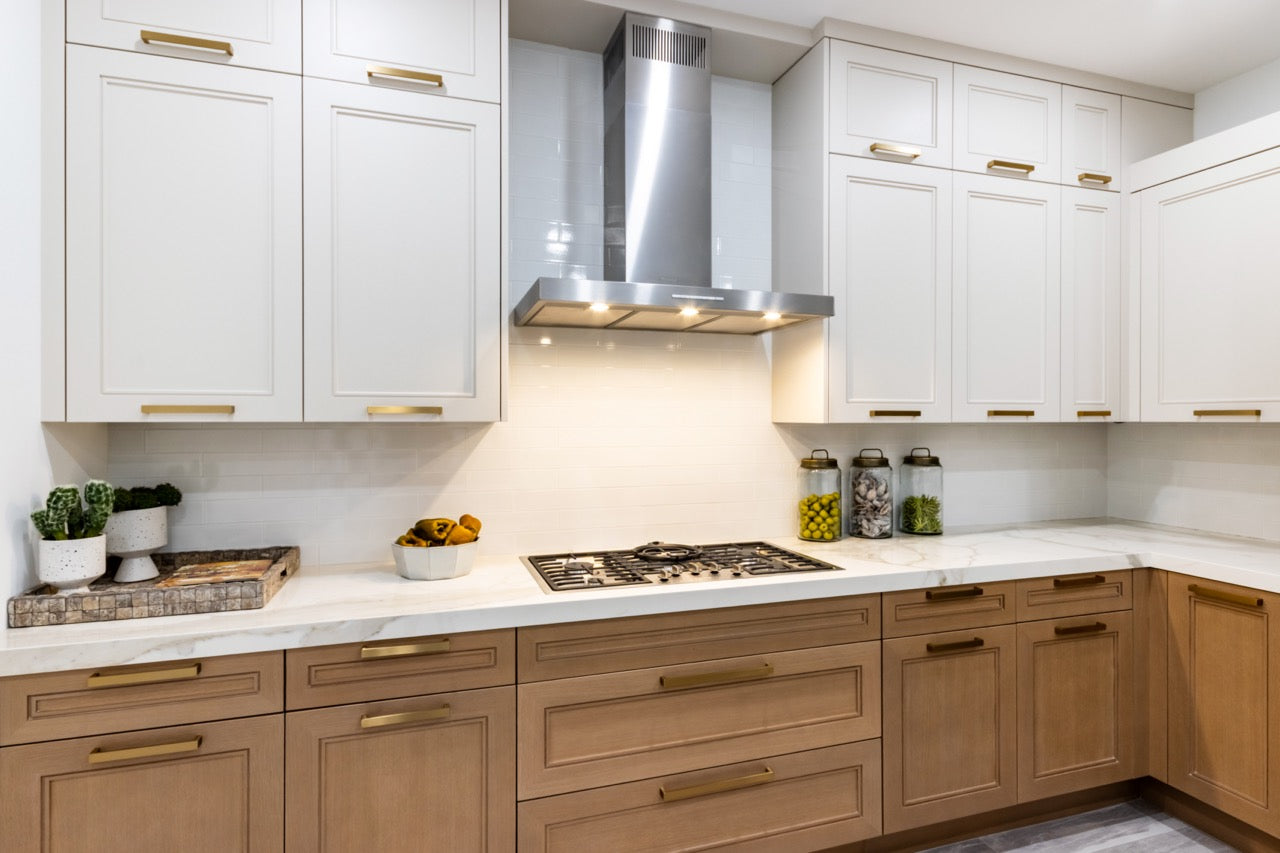 Irpinia Transitional White & Oak Kitchen with Quartz Countertops and Miele Appliances