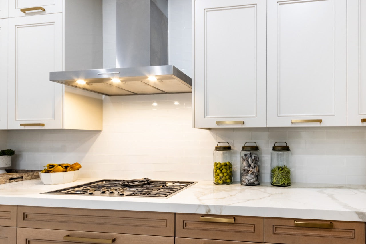 Irpinia Transitional White & Oak Kitchen with Quartz Countertops and Miele Appliances