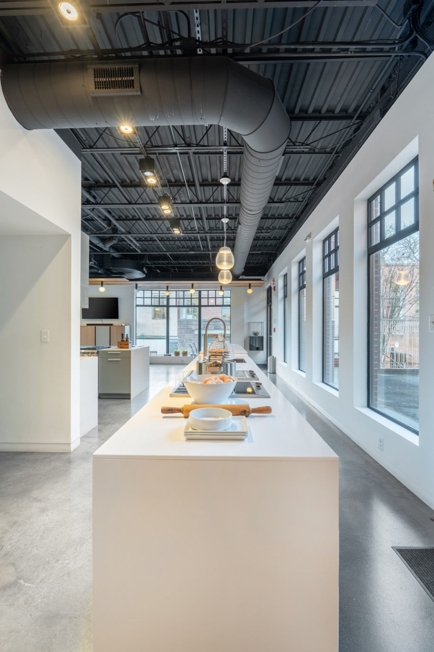 Poggenpohl Segmento Modern White & Wood Veneer Kitchen with Miele Appliances