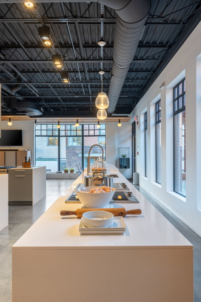 Poggenpohl Segmento Modern White & Wood Veneer Kitchen with Miele Appliances