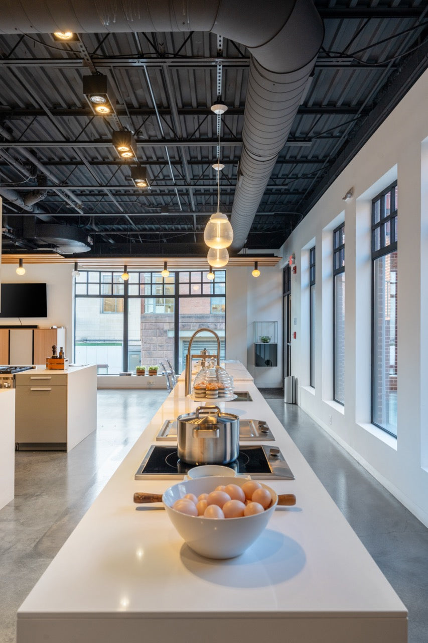 Poggenpohl Segmento Modern White & Wood Veneer Kitchen with Miele Appliances