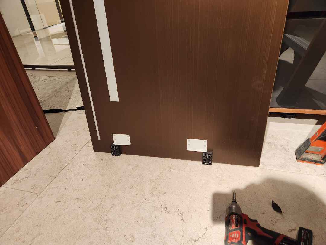 Poliform Artex Glacier White & Moka Modern Kitchen with Marble Countertops and Sub-Zero & Wolf Appliances