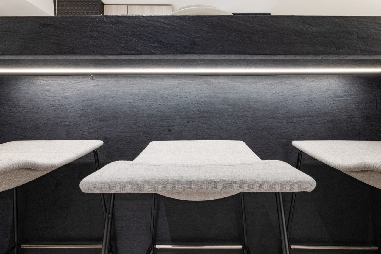 DOCA Modern Wood Veneer Black Kitchen with Island & Appliances
