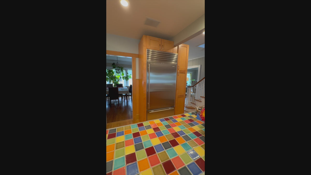 Load video: Luxury architectural estate kitchen cabinetry with integrated professional refrigeration