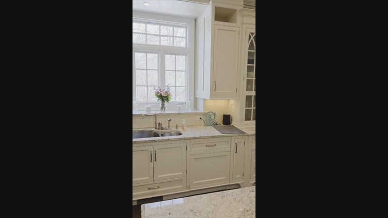 "The Berkley" Transitional White Kitchen with Island and 60" Wolf Range