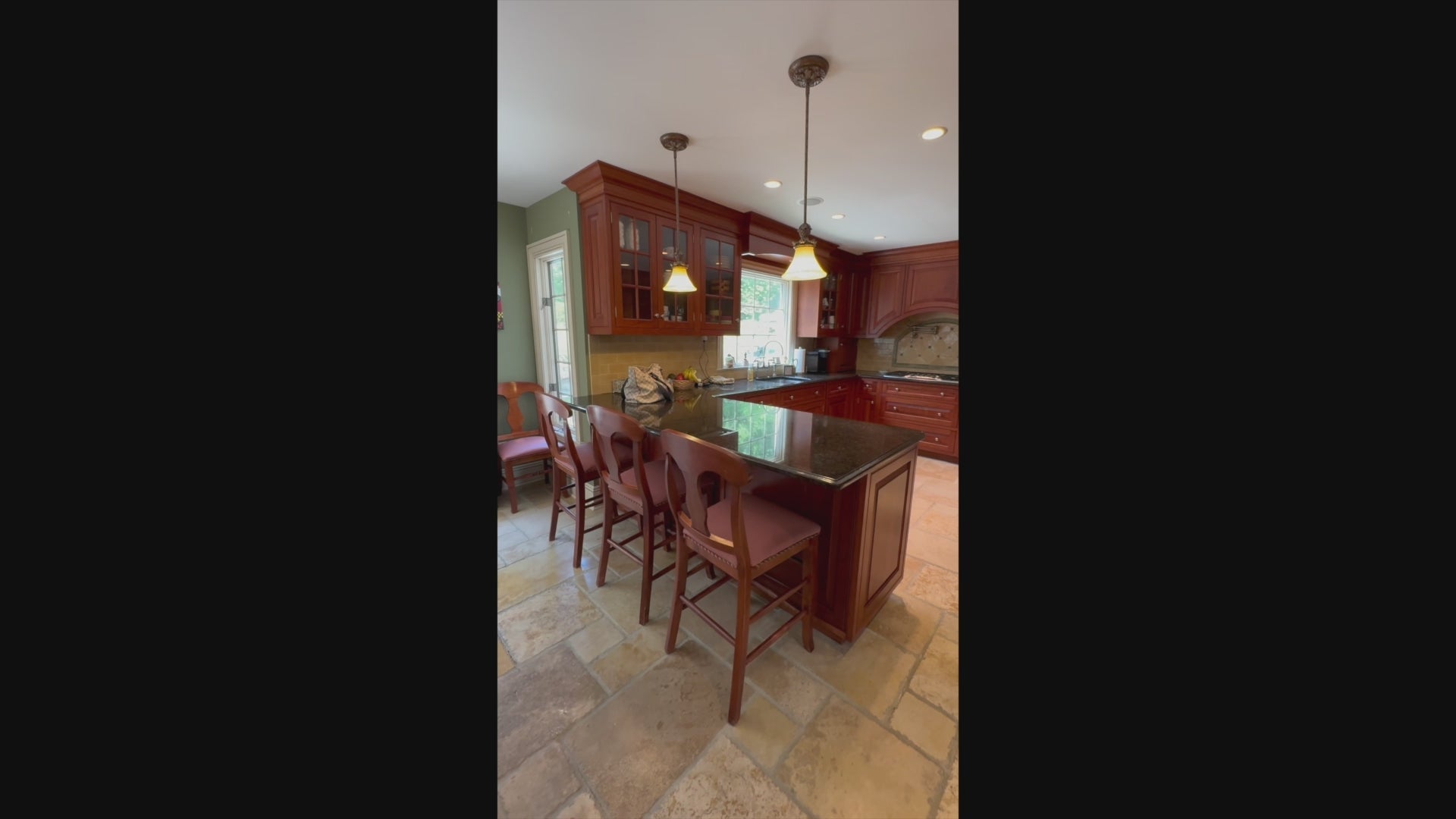 Load video: The Biltmore traditional natural wood finish kitchen with luxury appliances