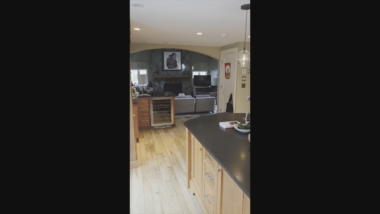 Load video: “The Davenport” Traditional Wooden Kitchen with Island and 48" Sub-Zero Refrigerator