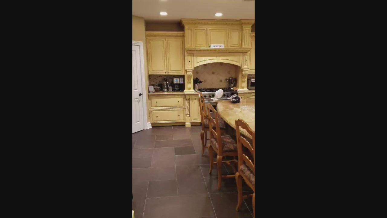 Load video: Custom Traditional Cream Kitchen with Island, Butler&#39;s Pantry and Viking Appliances