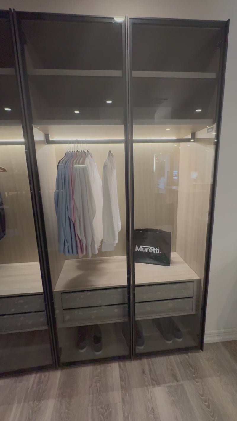 Muretti Modern Aluminum Framed Showroom Display Built-In Wardrobe Closet System