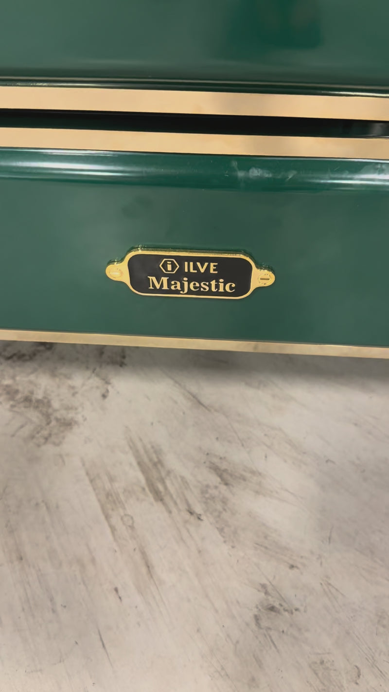 ILVE UMDI10NS3 Majestic II 40 inch induction range emerald green brass trim front view