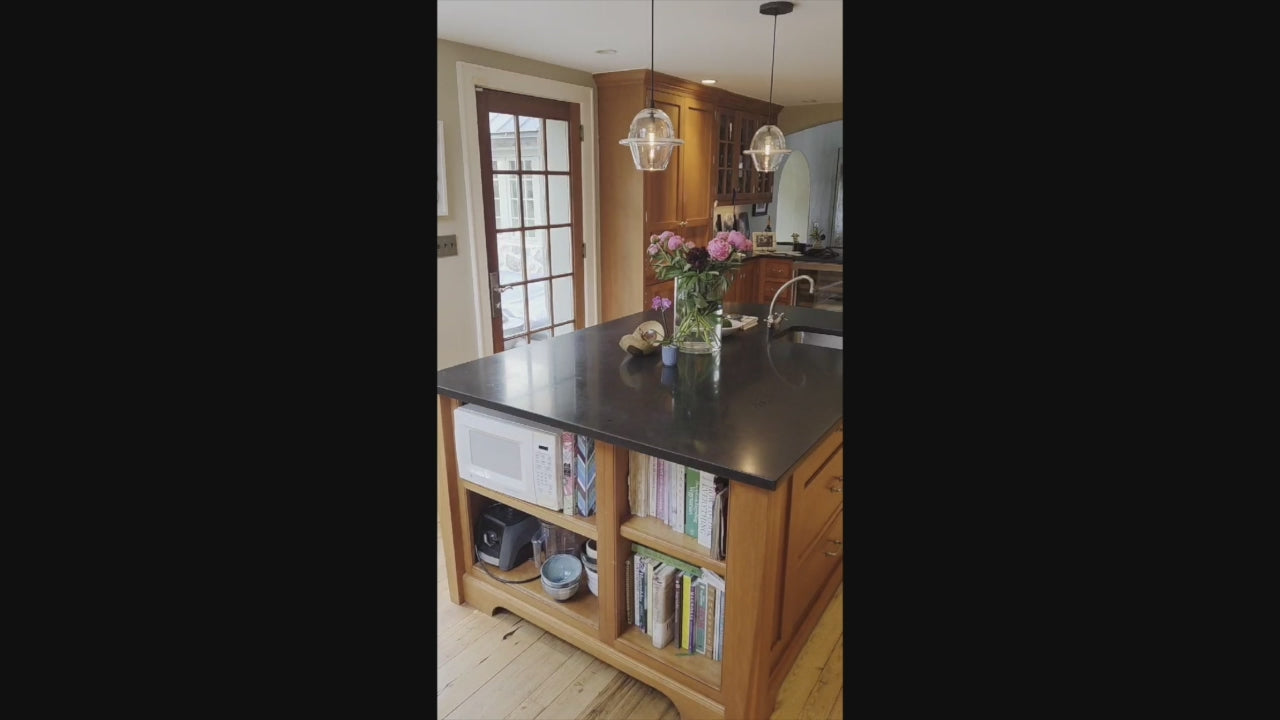Load video: “The Davenport” Traditional Wooden Kitchen with Island and 48" Sub-Zero Refrigerator