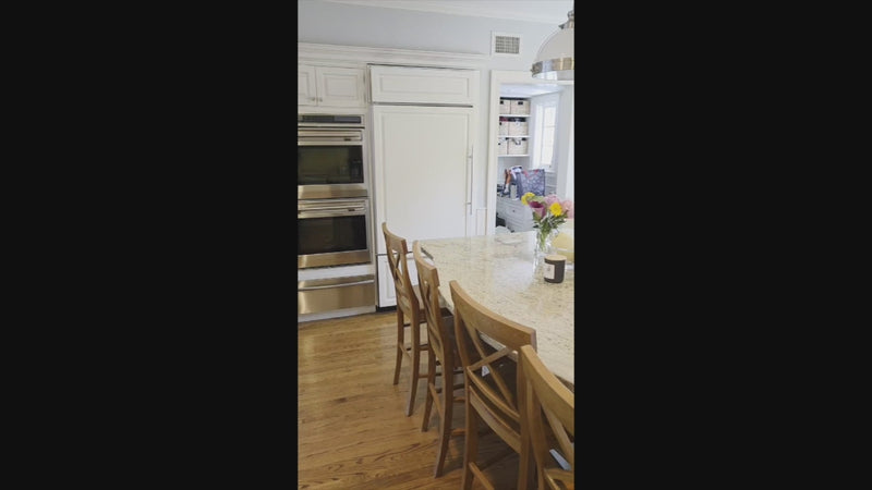 Custom Traditional White Kitchen with Island, Granite Countertops and Appliances