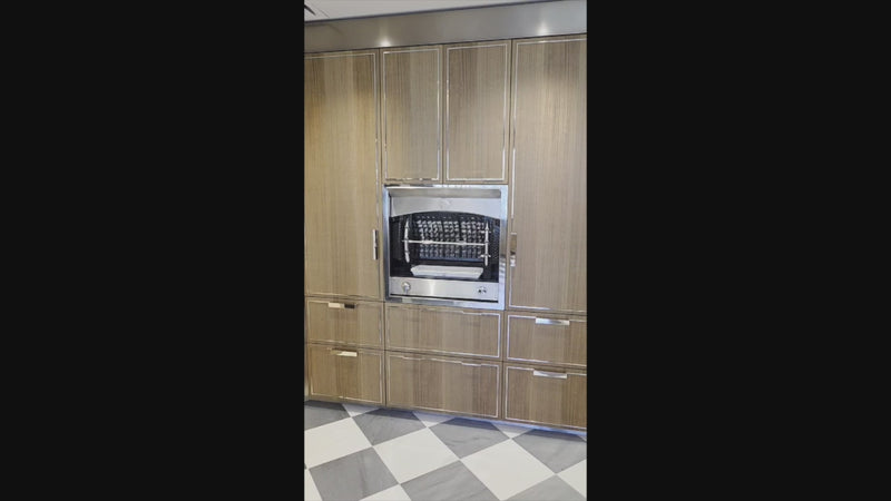 St. Charles Modern Eucalyptus and White Satin Sheen Kitchenette with La Cornue Flamberge Rotisserie