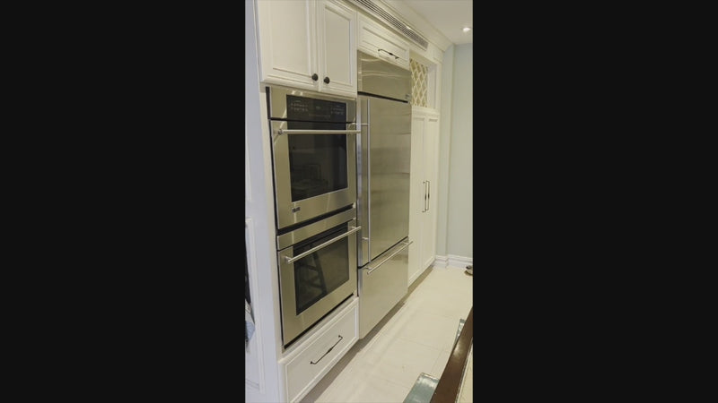 Candelight Traditional Off White Kitchen with Island and Monogram Appliances