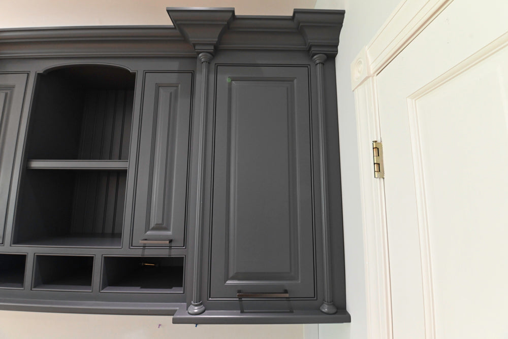 "The Montgomery" Transitional Santorini Blue Built-In Desk