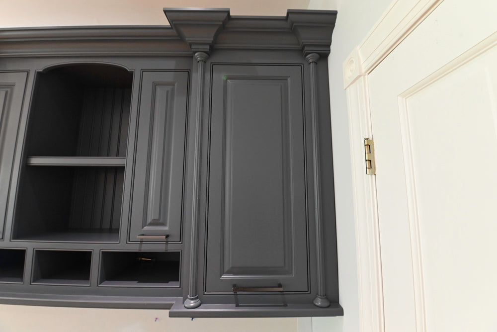"The Montgomery" Transitional Santorini Blue Built-In Desk