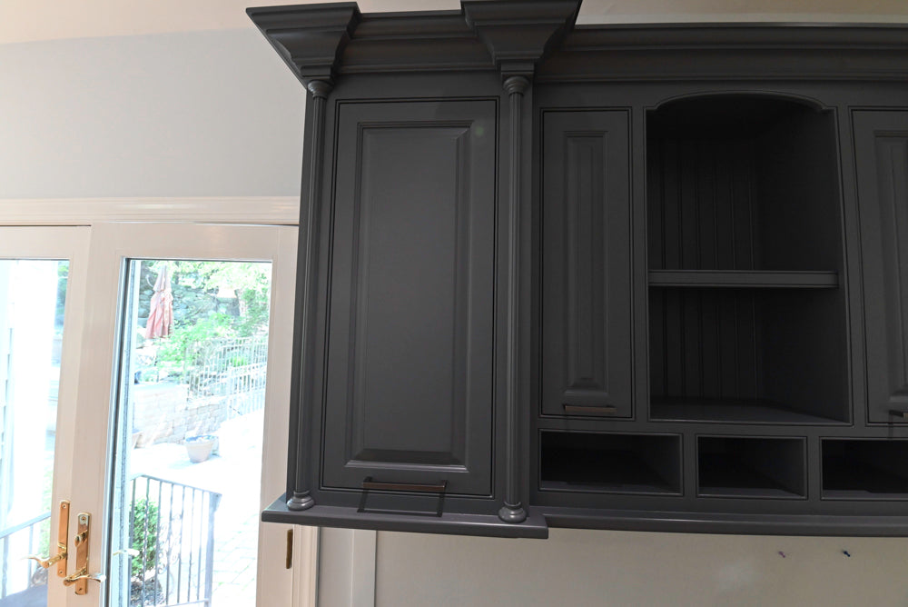 "The Montgomery" Transitional Santorini Blue Built-In Desk
