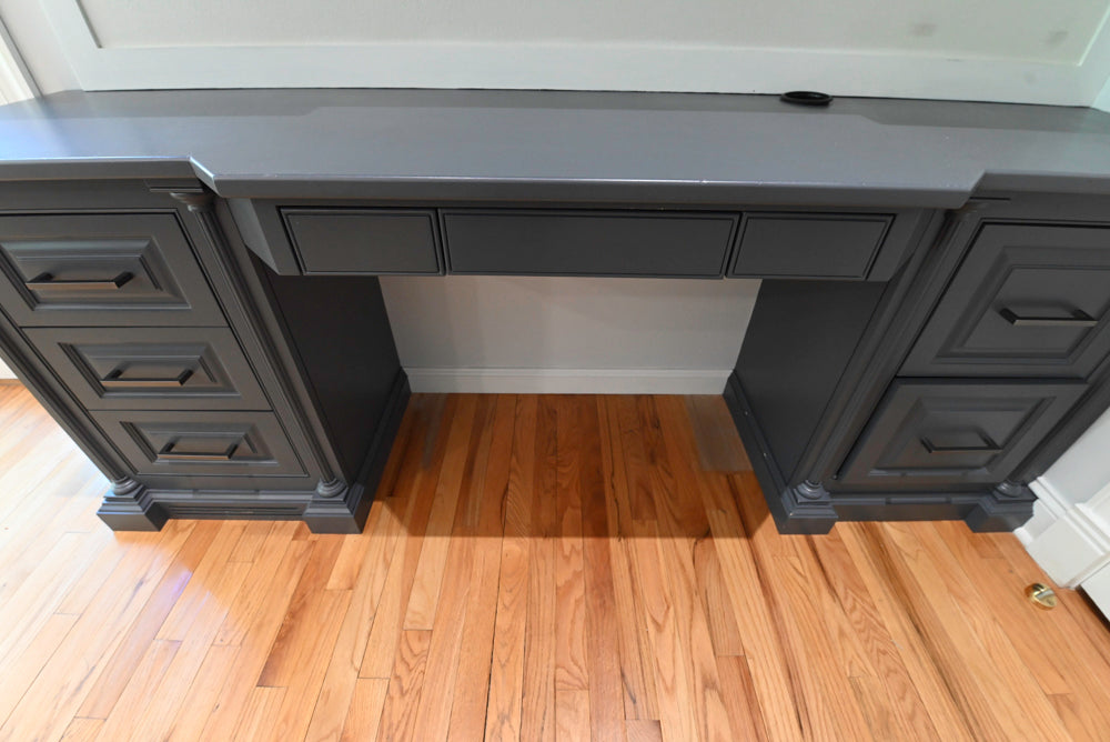 "The Montgomery" Transitional Santorini Blue Built-In Desk